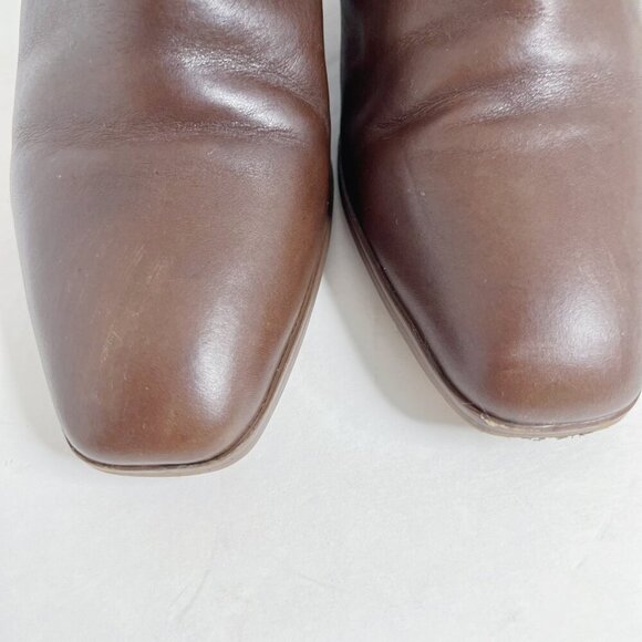 Franco Sarto Ilaria Brown Leather Heeled Booties Boots Women's Size 9.5 - Picture 10 of 11